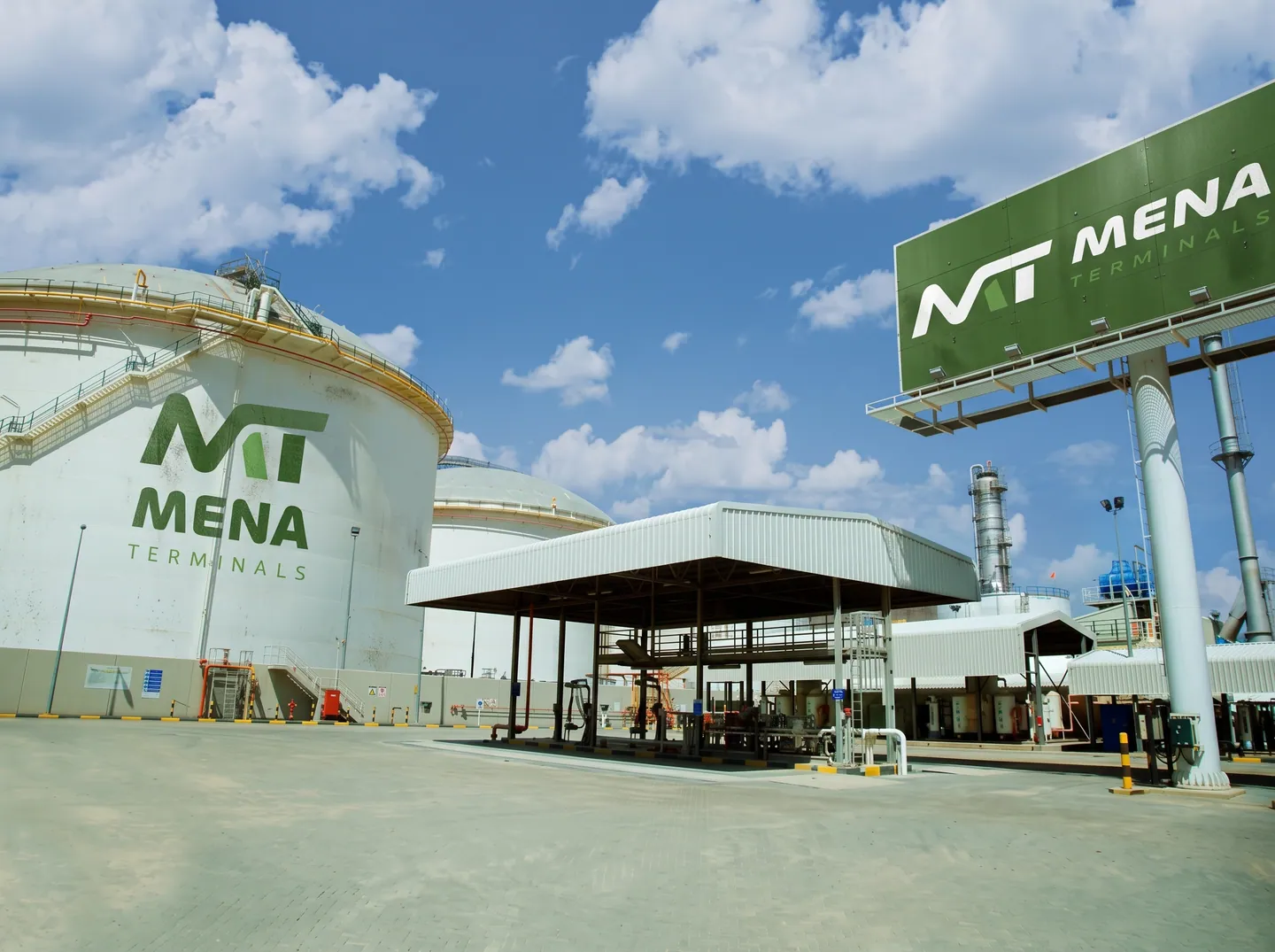 The MENA Terminals entrance beside storage tanks